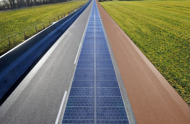 Tourouvre-au-Perche鋪設的太陽能道路,全長1公里。
